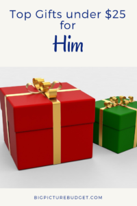 Not sure what to get for Christmas gifts without breaking your budget? These gifts for him are under $25. #giftguide #Christmasgifts #bigpicturebudget