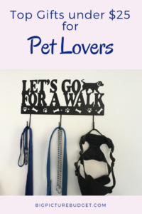 Best gifts under $25 for pet lovers. #giftguide #christmasgifts #bigpicturebudget